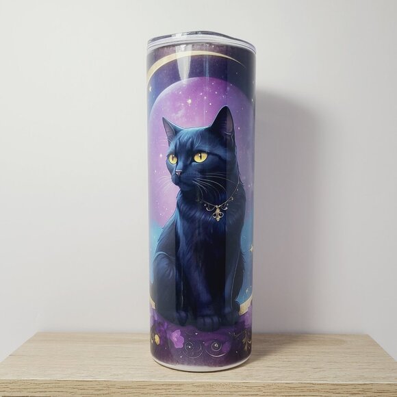Mystical Black Cat 20 oz Tumbler | Scott Heil of the Crowing Hen of Clayton - Picture 3 of 6